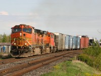 CN 392 grinds through the north end of Burlington with a BNSF leader
