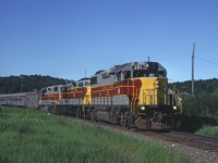 ACR GP38-2 201 leads train #3 north at Heyden, ON