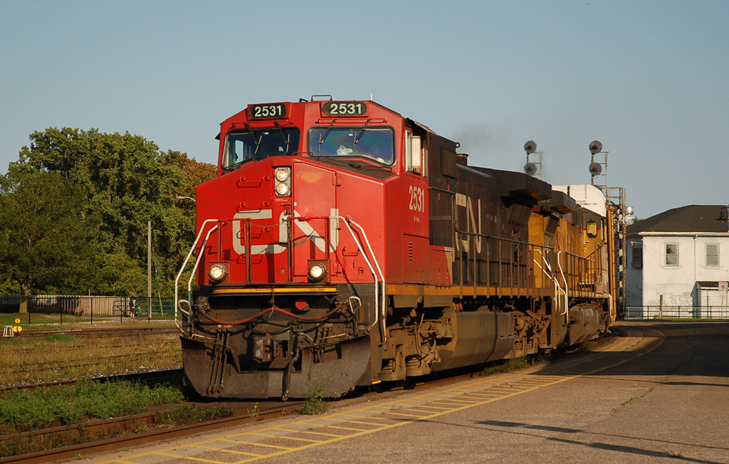 399 passing Brantford behind CN 2531 and UP 9782