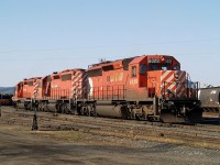 CP 6029 - CP 5871 - CP 6030, the power for CP 434 are backing down into \"E\" yard to start putting their train together. 