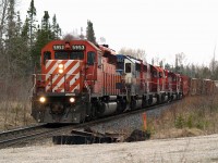 CP 435 has lots of power this day with CP 5953 - CP 4652 - CP 4657 - CP 5700 - CP6601 - CP 5947 with 62 cars.
