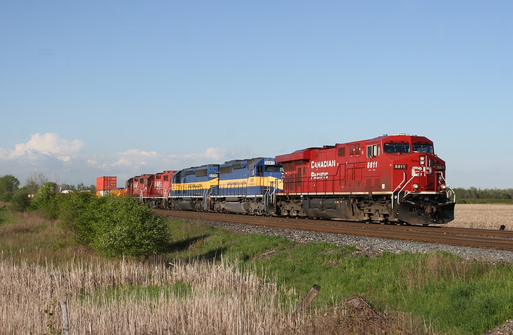 CP 241 rolls out of the Hornby Dip with CP 8811, DME 6083, ICE 6406, CP 3111, CP 3038 for power.