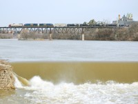 SOO 6029+ CSXT 5468+ CSXT 5460 pull CP 627 across the Grand River