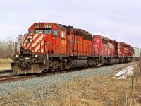 CP SD40-2's 5920, 5841 and 6608 build their train in CP's Scotford Yard near Fort Saskatchewan.  The major traffic here is petroleum products from the Shell Scotford refinery which are shipped south to destinations in Canada and the USA.  6608 is an ex SOO Line locomotive.