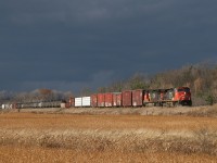 CN 435 approaches Mansewood after passing through a Halloween storm.