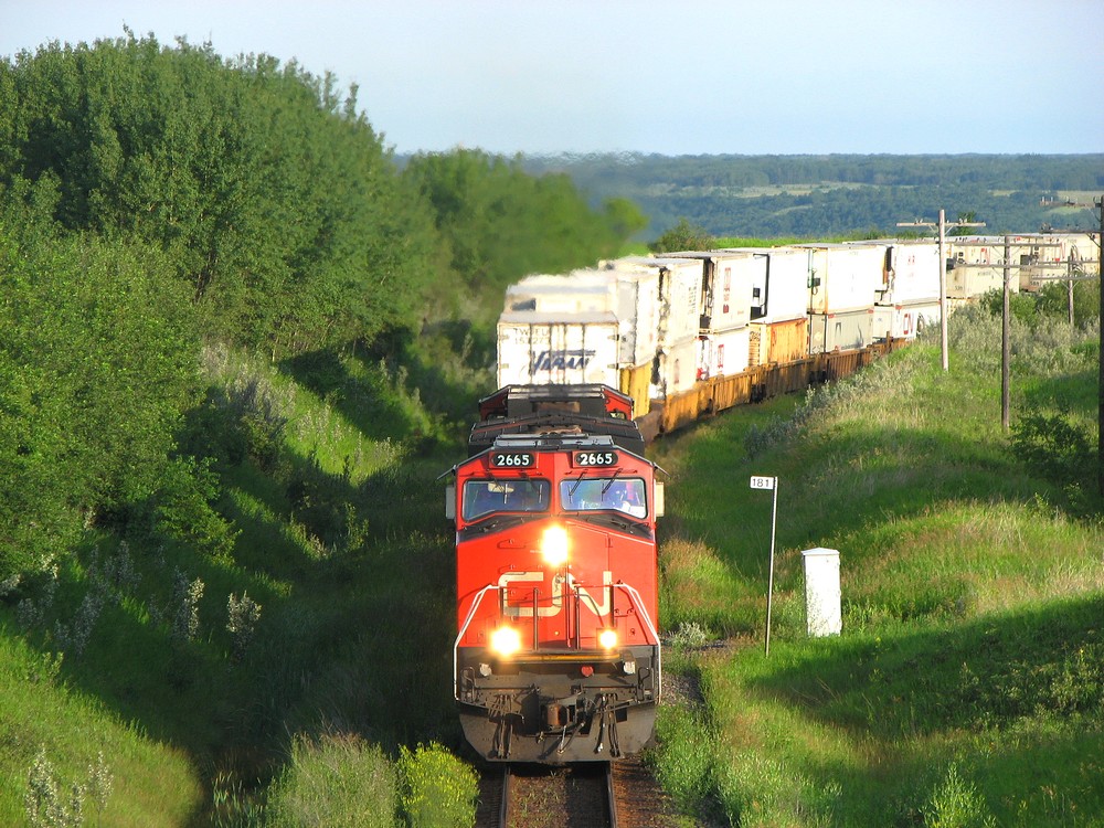 CN Q102 with 2665 at Miniota MB