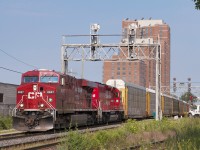 CP 140's lead GE chugs through West Toronto.
