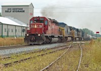 CP 626 with SLTH 5651+ CSXT 7915+ CSXT 5295+ CSXT 4520 acclerates through Ayr Ontario. 