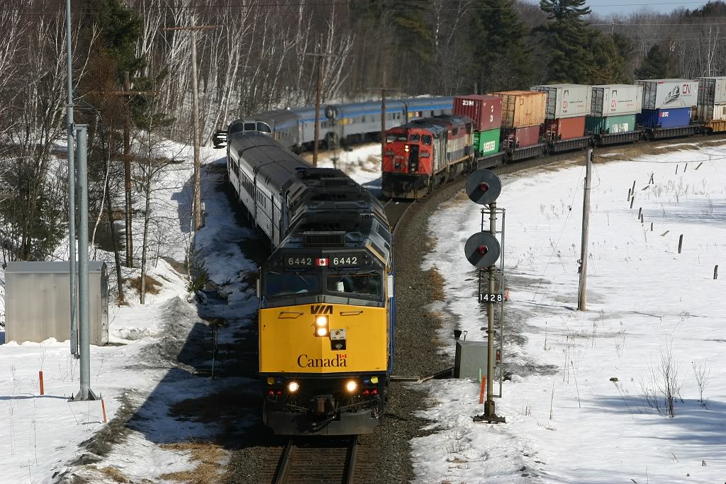 VIA #1 runs around CN 101 at Falding