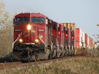 CP 211 with a 7 unit consist with 4 AC4400CW\'s 2 SD90/43MAC and 1 ES44AC lead a short 35 freight to Moose Jaw. 