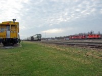 The consist of 3133,3045,3114 are headed to track 2 to hook up to their load of empties on Easter monday 2011.