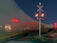 The flashing SBU marks the end of the Spence Turn as they streak by into Lambton Yard ahead of the Holiday Trains departure. 