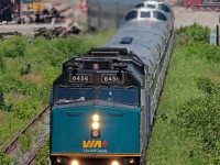 VIA 2 back on \"home\" rails is seen eastbound on GO\'s Weston Subdivision, this train was detoured over the CPR at Renyolds from CN due to a minor derailment at Torrance on the Bala Sub.