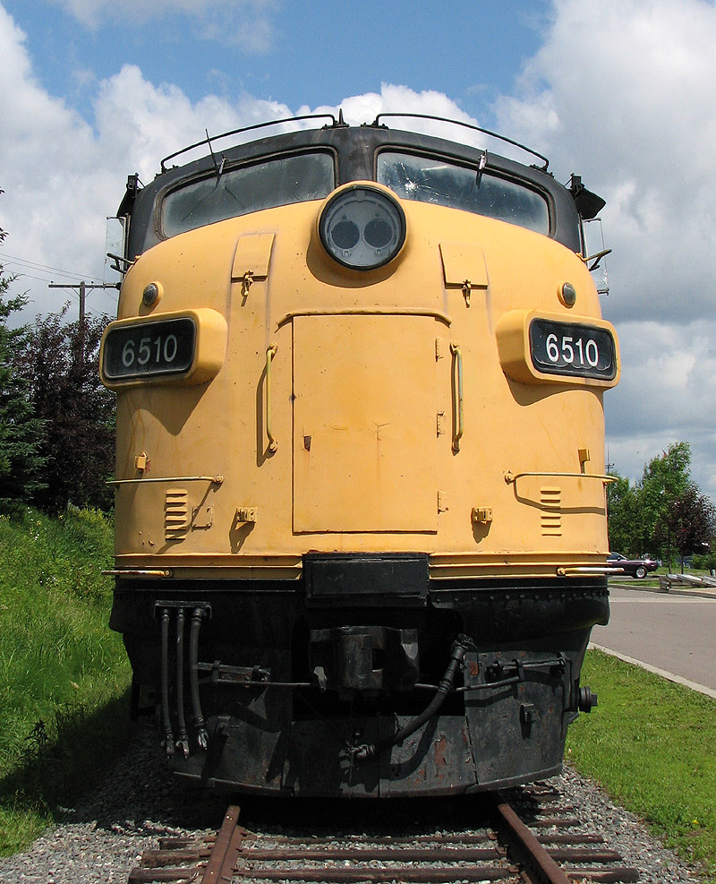 Timeless. Long since retired from hauling transcontinental passenger trains and pitch-hitting for dead LRC\'s in the corridor, VIA 6510 was donated to the City of Thunder Bay and is on display. Ironically enough, since the rerouting of The Canadian in 1990, VIA Rail hasn\'t served Thunder Bay in roughly 2 decades.