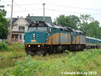 VIA Rail Canada 6417 leading Ren cars into Moncton