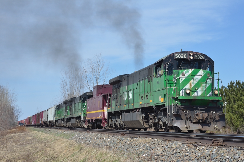 The Farnham yard crew has finished building #2\'s train and is doubling it over to the mainline.