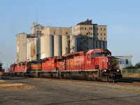 The former StL&H 5648, leads Toronto, ON to Winnipeg, MB manifest at Thunder Bay, posing infront of the dilapidated Pool 8 elevator. In this all GMD lash up are CP SD40-2's 5648-6075-CITX 3036-SD40-2F 9023-GP38-2 3032.
