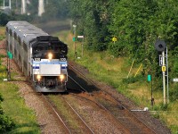 AMT commuter train comming in at morning rush hour