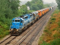 GEXR 432 rolls into Kitchener with 6 brand new sd 70ace\'s for the QNSL. 