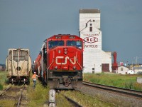 CN 5722 works the yard at Watrous on the CN Watrous Subdivision.