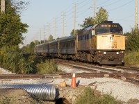 VIA 86 is seconds away from gliding over the newly installed diamond over the OBRY at Brampton, mile 15.6 CN Halton Sub.