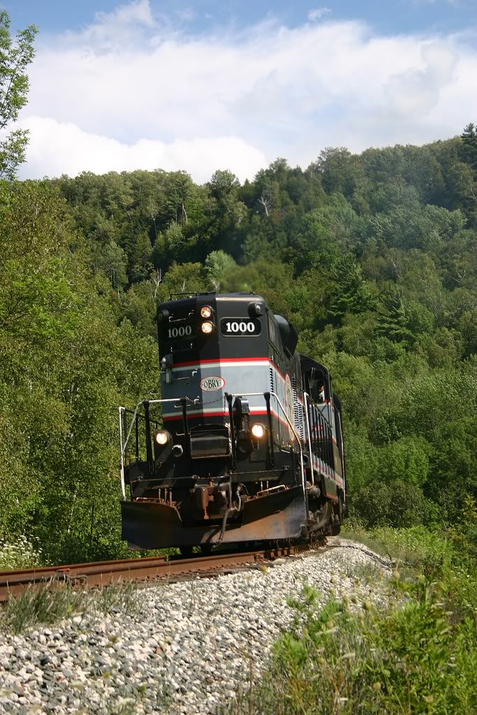 The Credit Valley Explorer crosses the Forks of the Credit bridge.