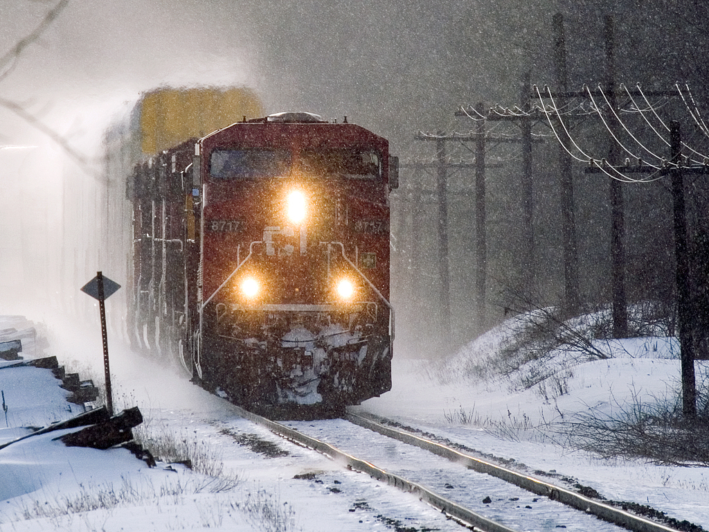 Coming out of the snow and the setting sun