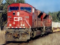 Two SD90\'s westbound at Galt back when they commonly went into the USA in this undated photo