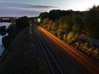 CN 399 creeps out of Aldershot yard and through Bayview Junction. 17/09/11