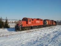 CP local heading towards Ingersoll with CP 1516 - CP 1618 and12 cars