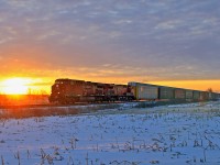 CP 9587 leads an early 247-07 through Grassie, Ontario on a brisk Monday morning.