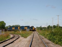 The B755 passing the diamond at Cecile Jct on way to Beauharnois , Qc !