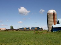 The B755 passing a farmland on way to Beauharnois , Qc !