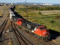 CN 2170-CN 2102 sort out grain at Thunder Bay North (Port Arthur) on a beautiful September afternoon.