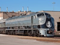 Look at this beaut powering the dinky trains in her day along the Chicago Racetrack, IC 101 sitting outside on display at CN\'s Family Day. IC 101 was acquired by the Illinois Central in 2/1995, BN/METRA/WSMTD 9904; BN9977; CB&Q E8A 9977 built at EMD LaGrange 9/1953. 