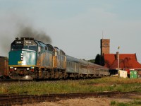 #75 departing Brantford with VIA 6455 - VIA 6428 and 10 cars