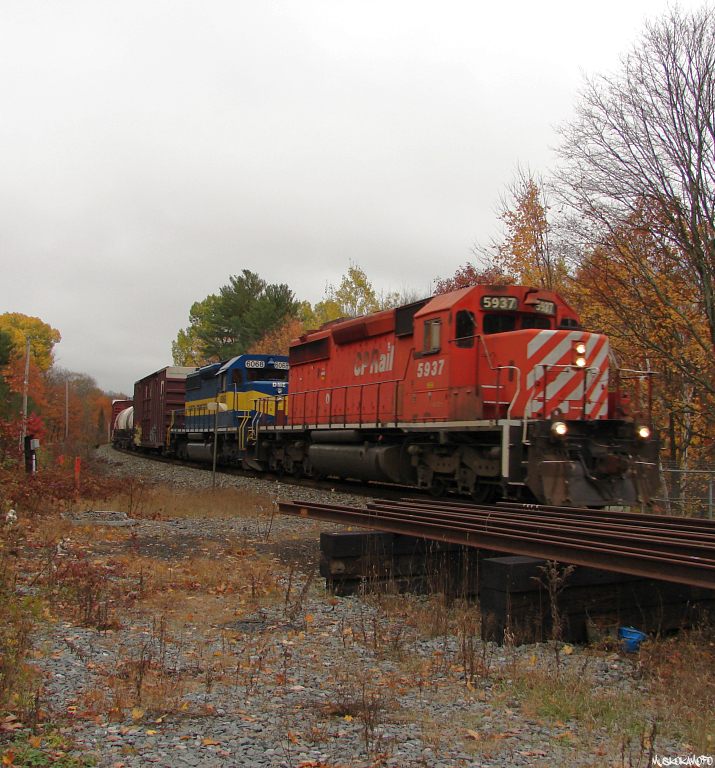 CP 5937/DME 6068 have 423-12 under control with a clear shot to St. Cloud as they blast through Rosseau Road at speed.