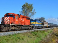 CP 627 led by CP 5910 & ICE 6440 heads westbound towards Windsor with this empty ethanol train.