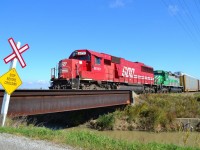 CP 249 led by SOO 6051 & CITX 3066 heads westbound with this autorack train at Tilbury.