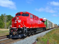 CP 249 led by brand new CP 8908 heads westbound thru Caradoc. mp 15 CP Windsor Sub.