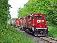 With a surprise replacement of 3045 this week is 3013 a GP38AC is in second position along with 3133.The crew is playing it safe with an extra cable on the nose .