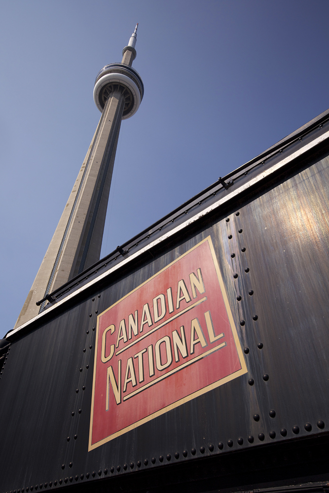 CN locomotive, CN logo, CN tower.