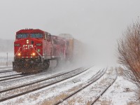 CP 2243-19 bursts out of the whiteness past SNS GUE.