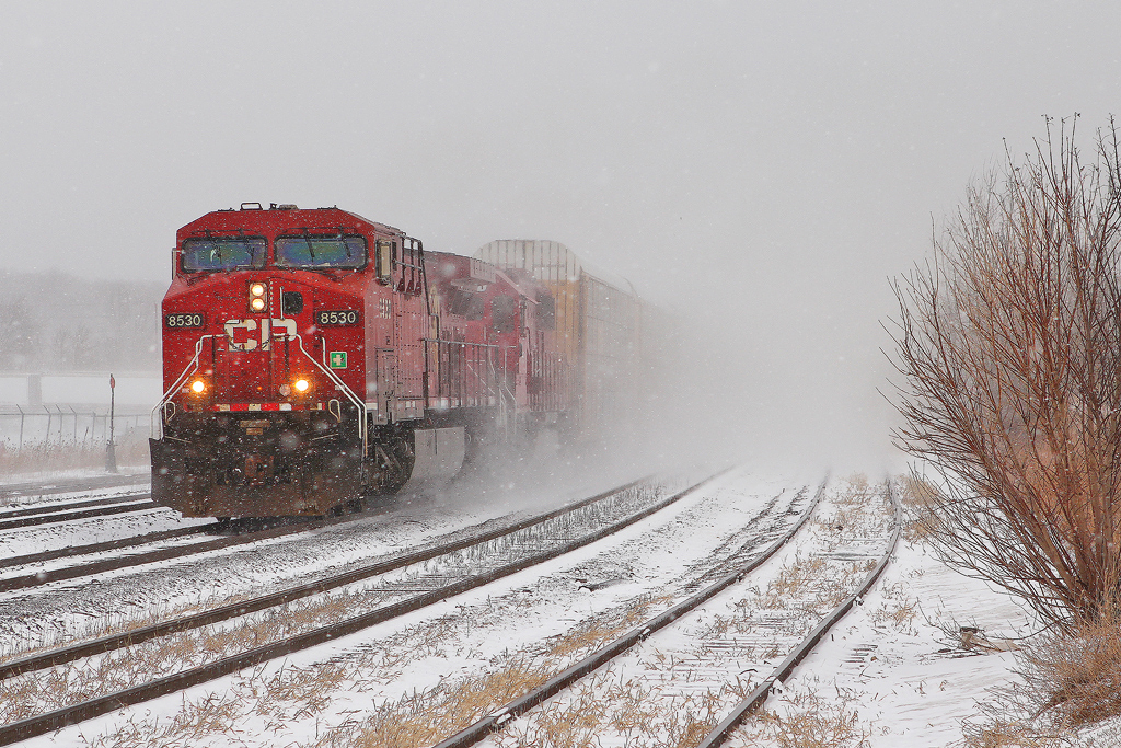 CP 2243-19 bursts out of the whiteness past SNS GUE.