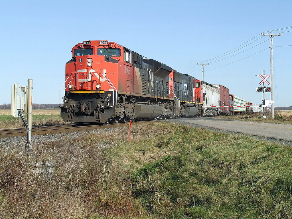 CN 401,2 locos for a very long train,they used to have 4-5 sd-40s for that.