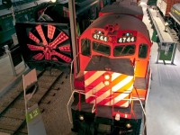 The one and only MLW M640 built for the Canadian Pacific Railway in 1971 with a 18-251F prime mover pumping out an astonishing 4,000 hp for her time. She came into the spot light again as a test bed for AC traction when she was rebuilt in 1984 with Brown-Boveri electrical equipment on A1A trucks. Now she sits at Exporail for the rest of her life on display along with other relics to remind the old and the new railfan's of big Alco's of past times. 