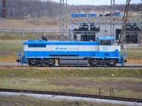 NCLX 2003, Nova Chemical's newest yard switcher sits outside the Nova yard awaiting its next job.