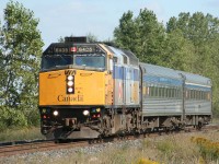 VIA 85 cruises through the countryside approaching Sarnia on a beautiful September afternoon.