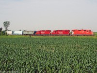 The long running consist of 2011, 3133,3045,3114 assembled in March is seen with the rarest car Ive noted this year a GT Hopper accompanied by the more common airslide Hopper.