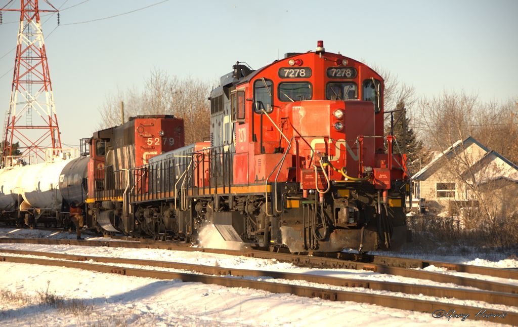 CN 7278 & CN 278 Slug & CN 5279 Switching at the Westfort Transfer